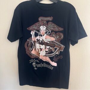 Bawidamann Teufelhunden Black Graphic Men's Short Sleeve Tee